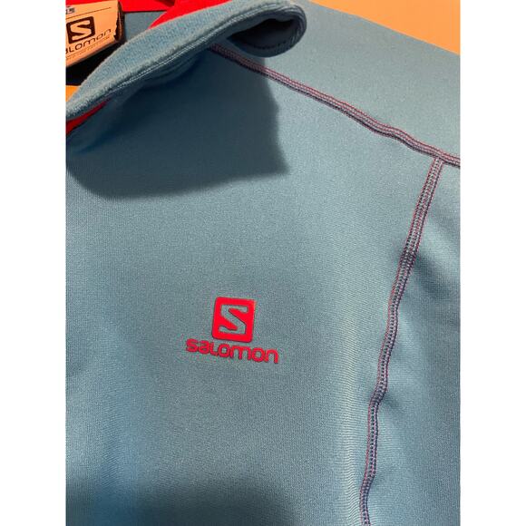 Soloman Discovery 1/2 zip midlayer Jacket blue red collared stretchy Size Large - Picture 5 of 7